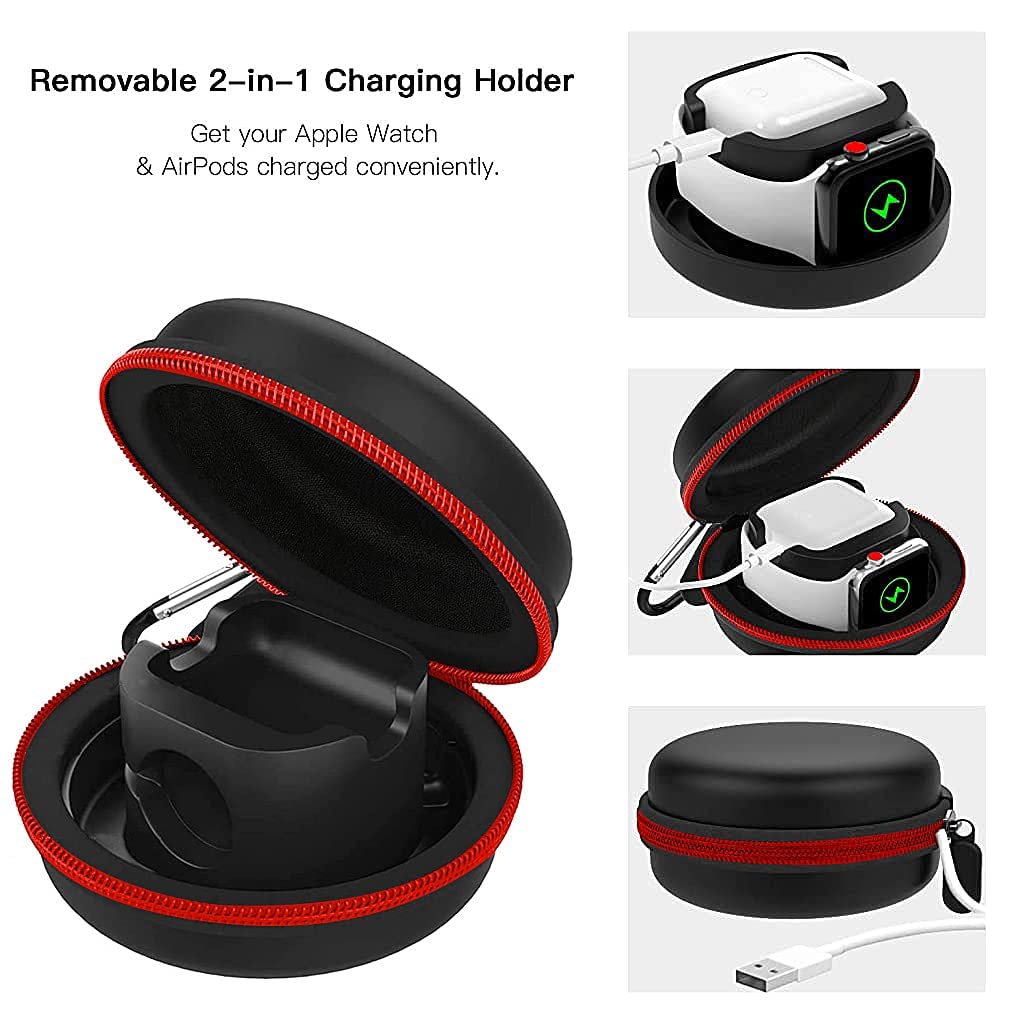 Verilux Storage Box Compatible with Apple Watch 44mm/42mm/40mm/38mm Series 6/5/4/3/2/1/SE, Portable Protective Travel Storage Bag,can Put Charger and Airpods 2 & 1 Charging Case Station Dock Verilux Storage Box Compatible with Apple Watch 44mm/42mm/40mm/38mm Series 6/5/4/3/2/1/SE, Portable Protective Travel Storage Bag,can Put Charger and Airpods 2 & 1 Charging Case Station Dock